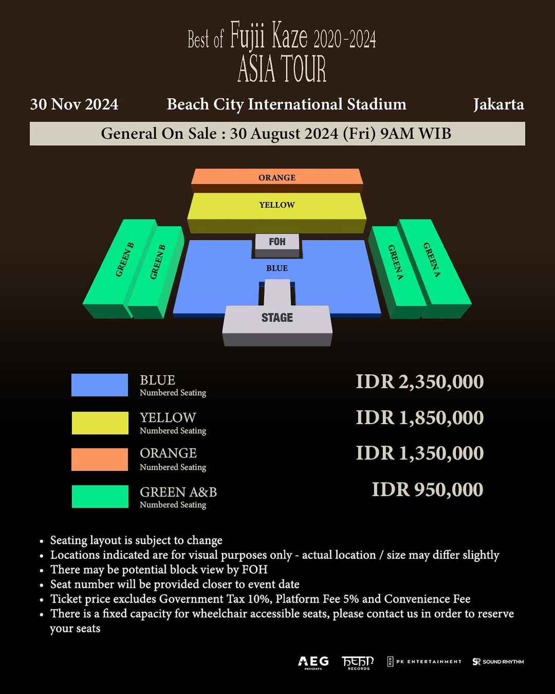 harga tiket konser fujii kaze in jakarta