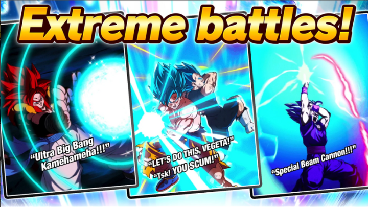 extreme battles between powerful characters in Dokkan Battle