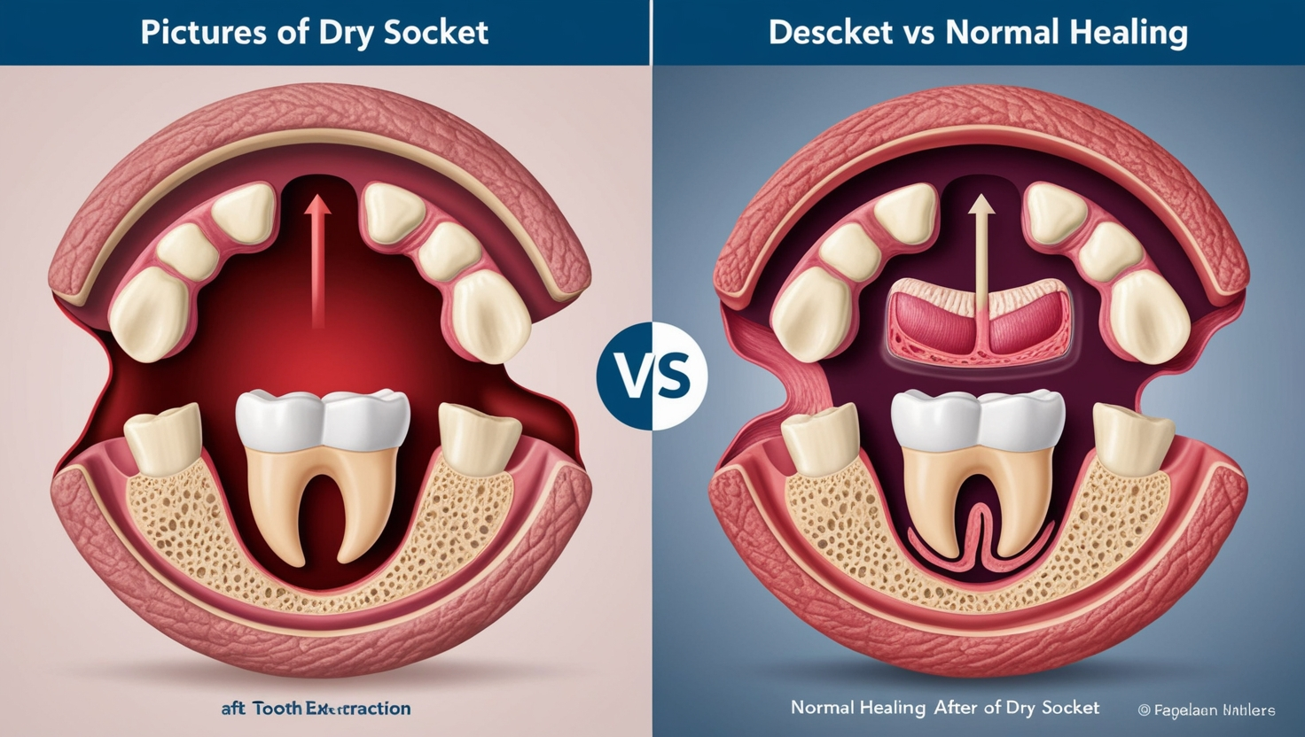 Pictures of Dry Socket vs Normal Healing