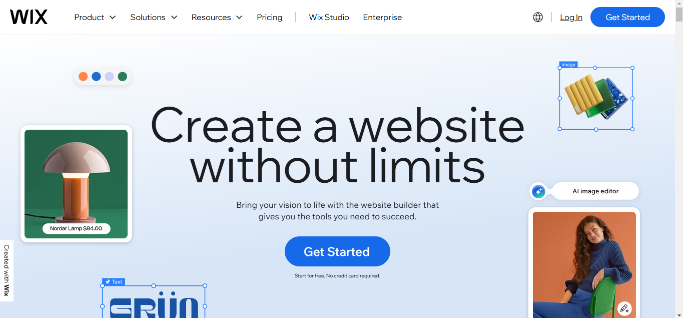 a screenshot of Wix Author Website