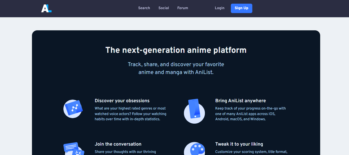 AniList anime streaming site