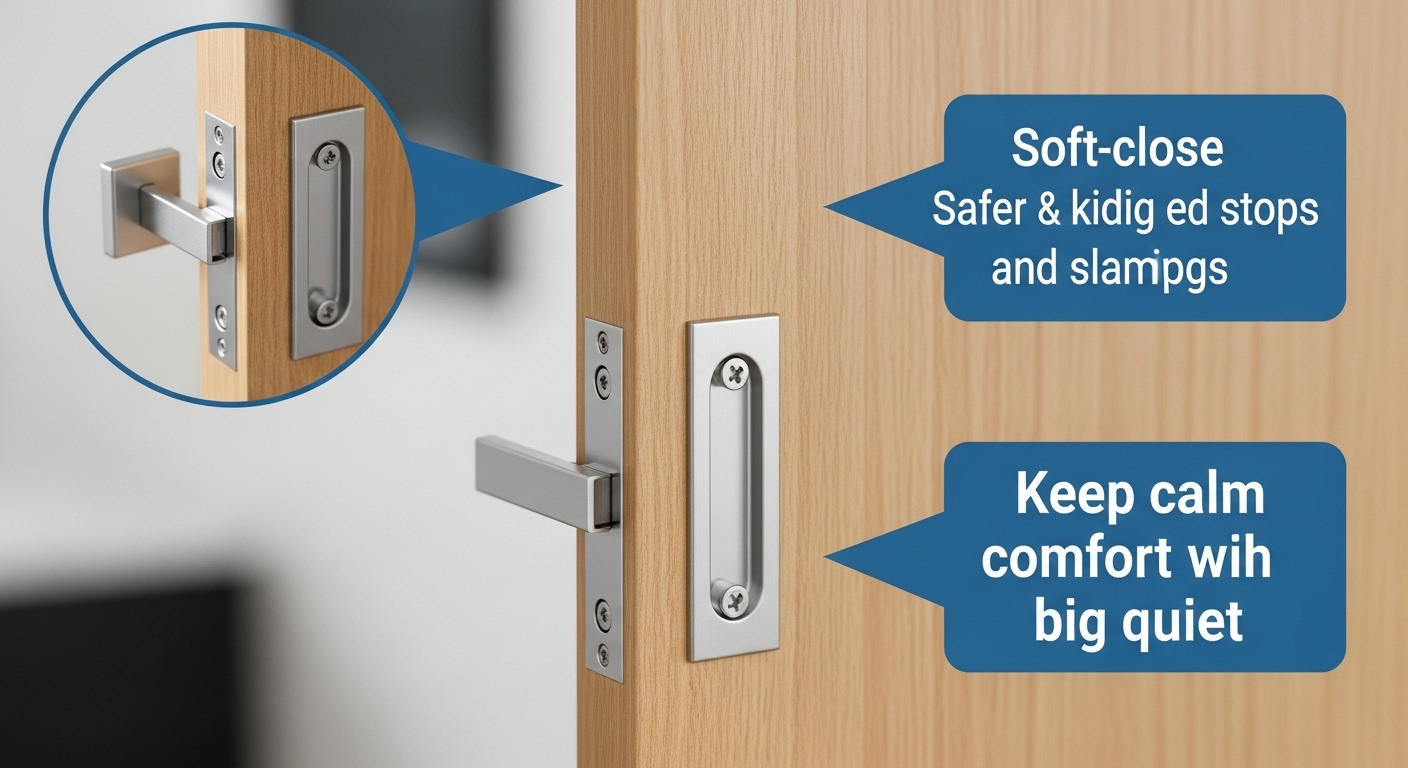 Soft-close sliding door hardware