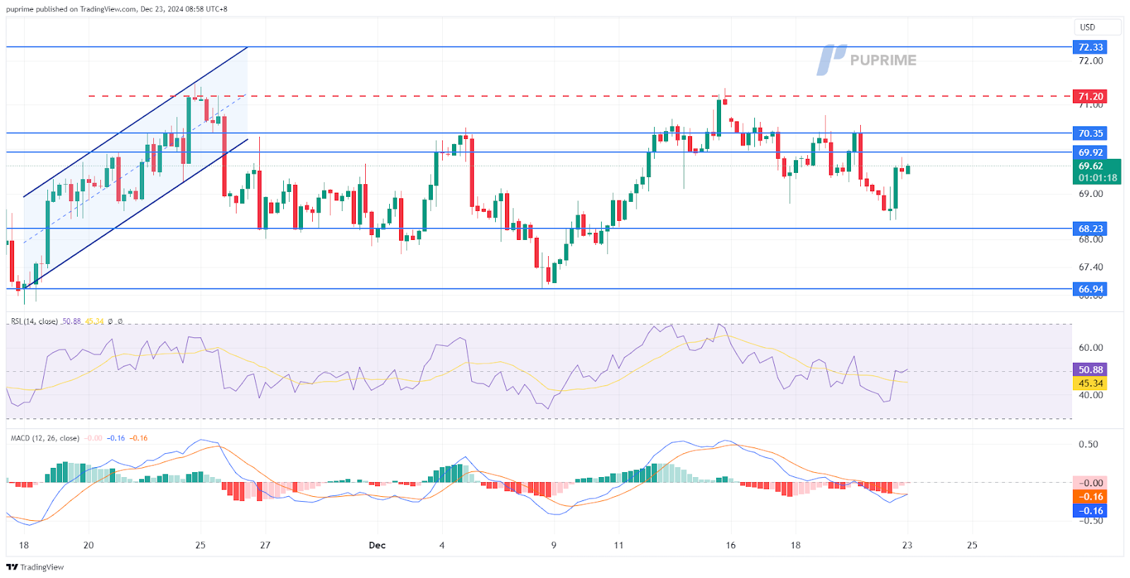 crude oil price chart 23 December 2024