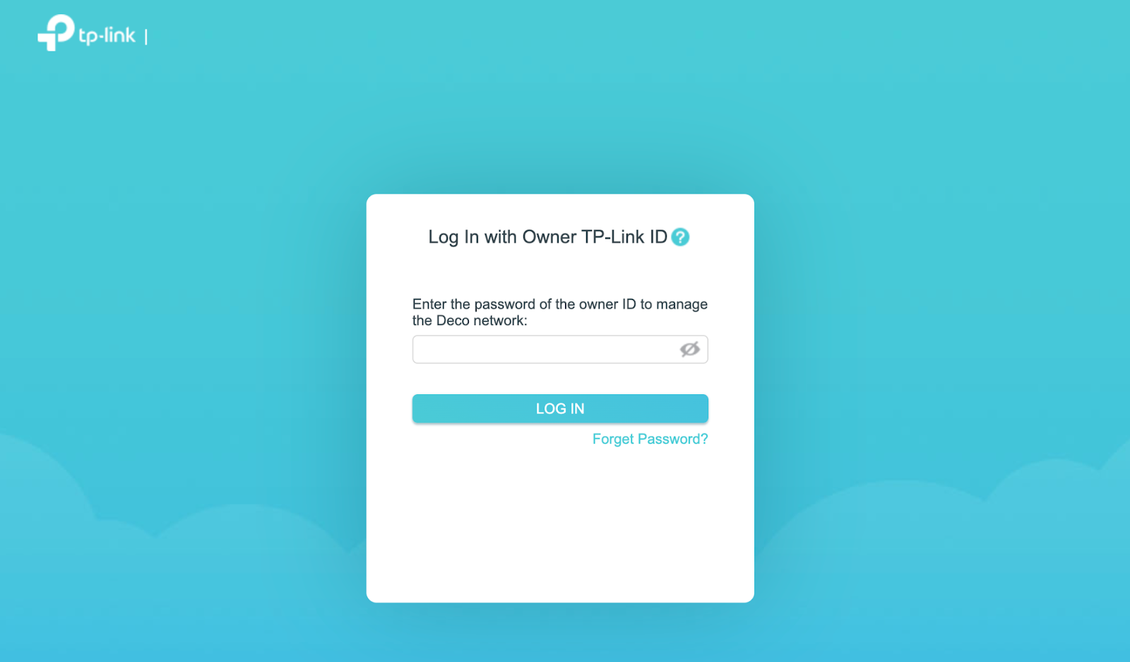 Pagina di login del router TP Link