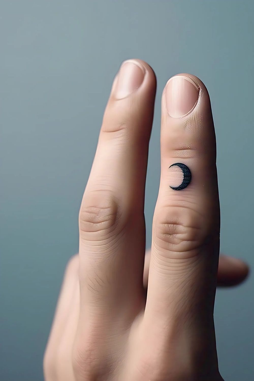 Moon Finger Tattoo