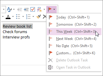 notebook in Outlook