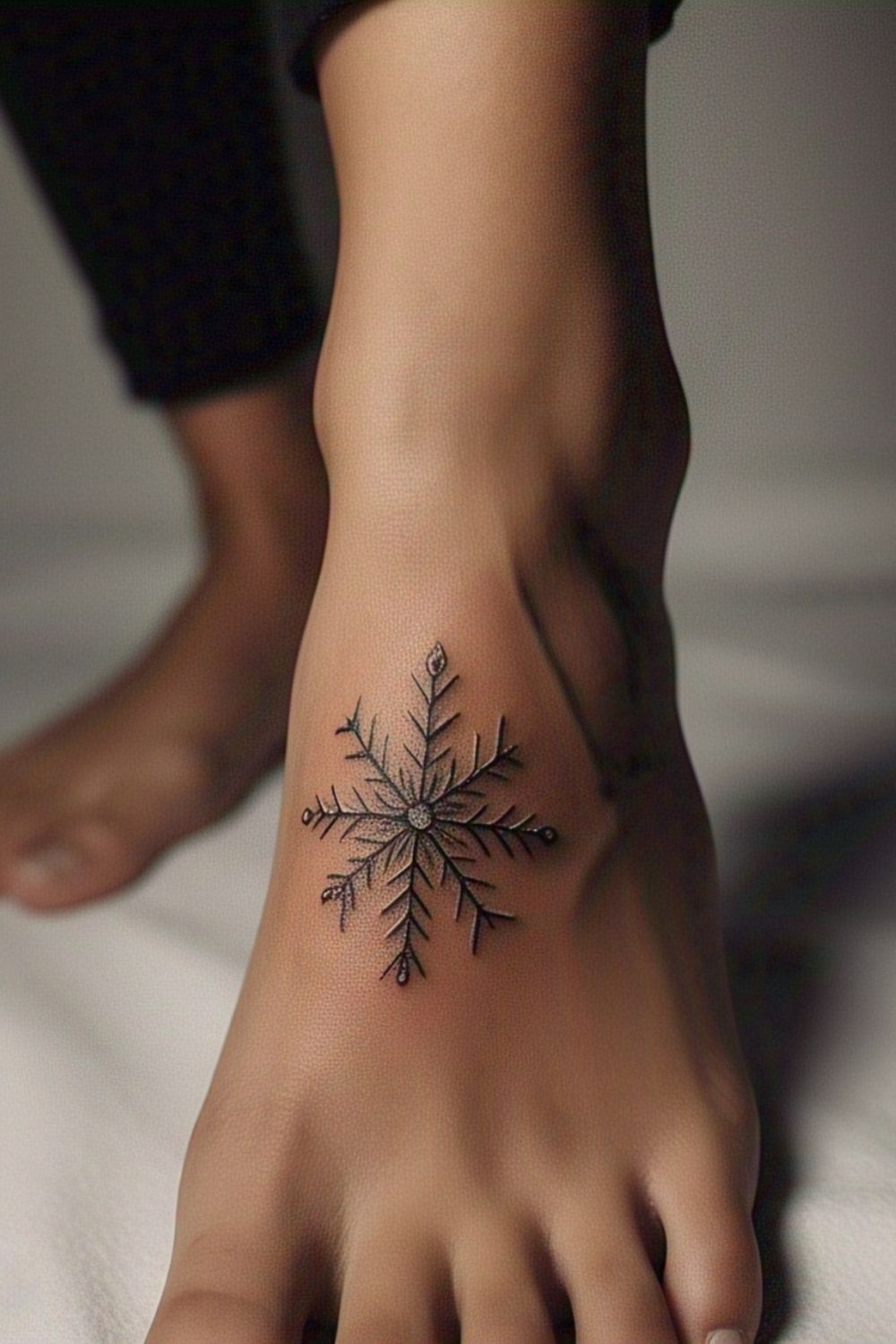 Snowflake Foot Tattoo