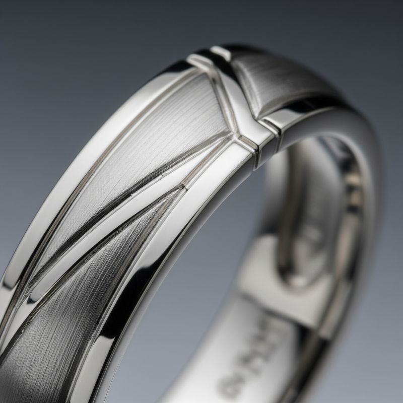 Cận cảnh nhẫn vàng 375 ánh trắng rhodium bóng loáng