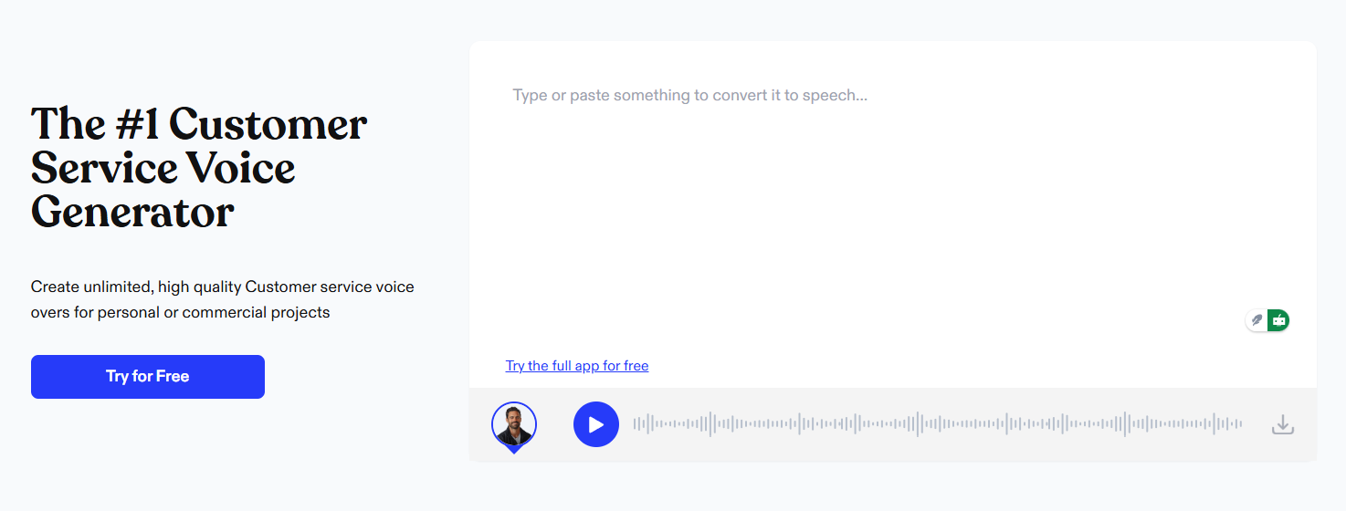 Speechify - Unlimited, High-Quality Customer Service Voices Available