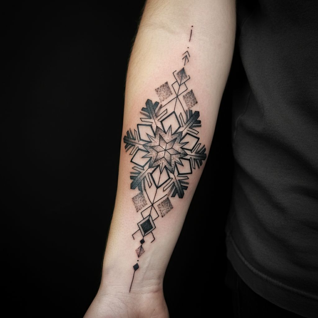 Snowflake Tattoo on forearm