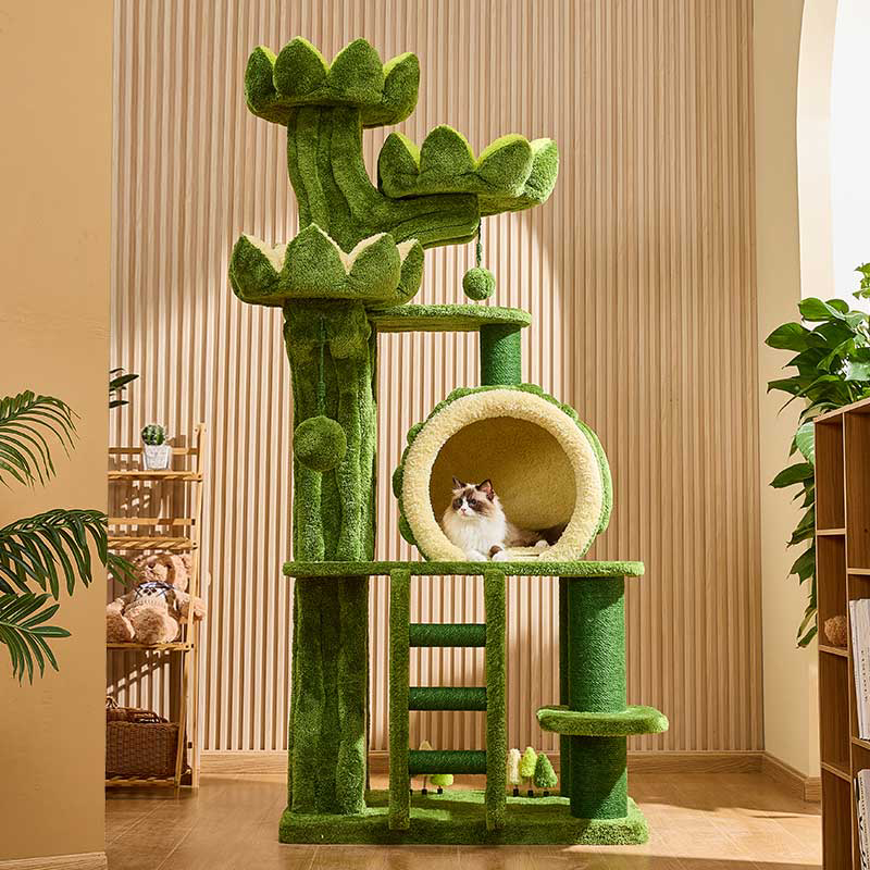 Verdant Wilderness Climbing Cat Tree Tower (2)