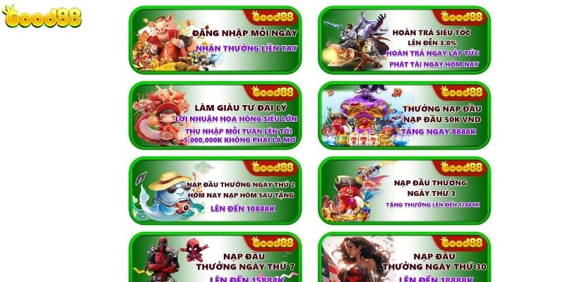 Các khuyến mãi Good88 mới nhất 2025