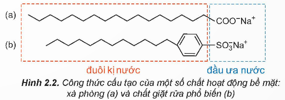 BÀI 2. XÀ PHÒNG VÀ CHẤT GIẶT RỬA A. MỤC TIÊU CẦN ĐẠT CỦA BÀI HỌC- Nêu được khái niệm, đặc điểm về cấu tạo và tính chất giặt rửa của xà phòng và chất giặt rửa tự nhiên, tổng hợp.- Trình bày được một số phương pháp sản xuất xà phòng, phương pháp chủ yếu sản xuất giặt rửa tổng hợp.- Thực hiện được (hoặc quan sát video) thí nghiệm về phản ứng xà phòng hóa chất béo.- Trình bày được cách sử dụng hợp lí, an toàn xà phòng và chất giặt rửa tổng hợp trong cuộc sống.B. NHỮNG NỘI DUNG CẦN GHI NHỚ TRONG BÀI HỌCI. KHÁI NIỆM, ĐẶC ĐIỂM CẤU TẠO CỦA XÀ PHÒNG VÀ CHẤT GIẶT RỬA.- Khái niệm:+ Xà phòng: hỗn hợp muối sodium hoặc potassium của các acid béo và các chất phụ gia.+ Chất giặt rửa tổng hợp: muối sodium alkylsulfate hoặc alkylbenzene sulfonate.- So sánh xà phòng và chất giặt rửa tổng hợp:+ Giống nhau: Cấu tạo gồm hai phần: đầu ưa nước dạng muối và đuôi kị nước là các gốc hydrocarbon mạch dài.+ Khác nhau:        PhầnChấtĐầu ưa nướcĐuôi kị nướcXà phòngMuối sodium hoặc potassium carboxylateGốc hydrocarbon no hoặc không no của acid béo (có mạch không phân nhánh)Chất giặt rửaMuối sodium sulfonate, sulfateGốc alkyl hoặc alkylbenzene có mạch carbon dài, không phân nhánh hoặc phân nhánh- Một số chất giặt rửa tự nhiên: nước quả bồ kết, quả bồ hòn,…II. TINH CHẤT GIẶT RỬA- Xà phòng, chất giặt rửa tan vào nước tạo dung dịch có sức căng bề mặt nhỏ, làm cho vật cần giặt rửa dễ thấm ướt. - Cơ chế hoạt động: đuôi kị nước thâm nhập vào vết bẩn, phân chia vết bẩn thành những hạt rất nhỏ có đầu ưa nước quay ra ngoài, các hạt này phân tán vào nước và bị rửa trôi.III. PHƯƠNG PHÁP SẢN XUẤT XÀ PHÒNG VÀ CHẤT GIẶT RỬA.1. Phương pháp sản xuất xà phòngPhương pháp: + Đun chất béo với dung dịch NaOH đặc hoặc KOH đặc.+ Sản xuất từ dầu mỏ: alkane (lấy từ dầu mỏ) → acid béo → muối sodium/potassium của acid béo.2. Phương pháp sản xuất chất giặt rửa tổng hợp.- Quy trình: Dầu mỏ  to→  R-SO3H hoặc R-OSO3H → R-SO3Na hoặc R-OSO3Na.IV. ỨNG DỤNG CỦA XÀ PHÒNG VÀ CHẤT GIẶT RỬA.