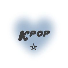 This  contain an image of kpop  logo written in black on a blue background with three star shapes