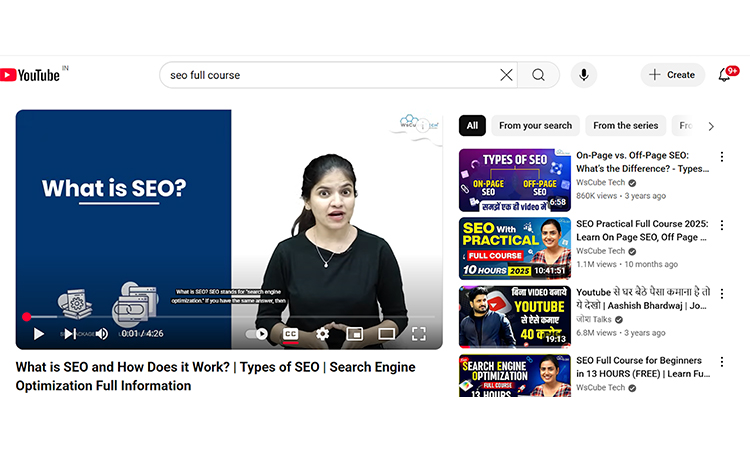 youtube video page of your competitor