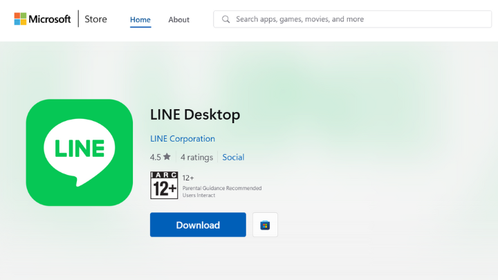 Image of Line app in the Microsoft Store