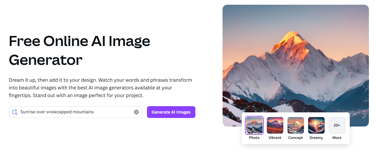 Canva - Choose Multiple Heavenly Forest Image Styles