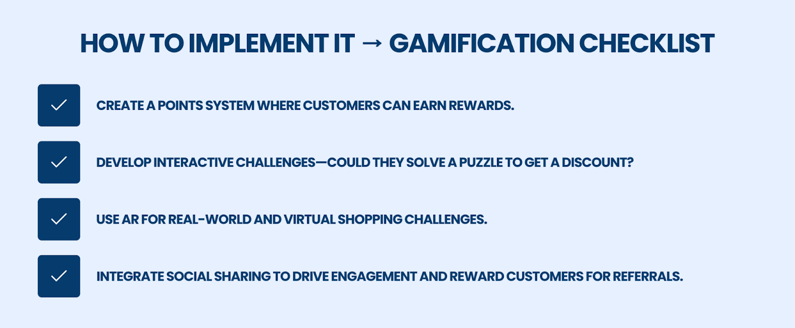 how to implement it gamification checklist