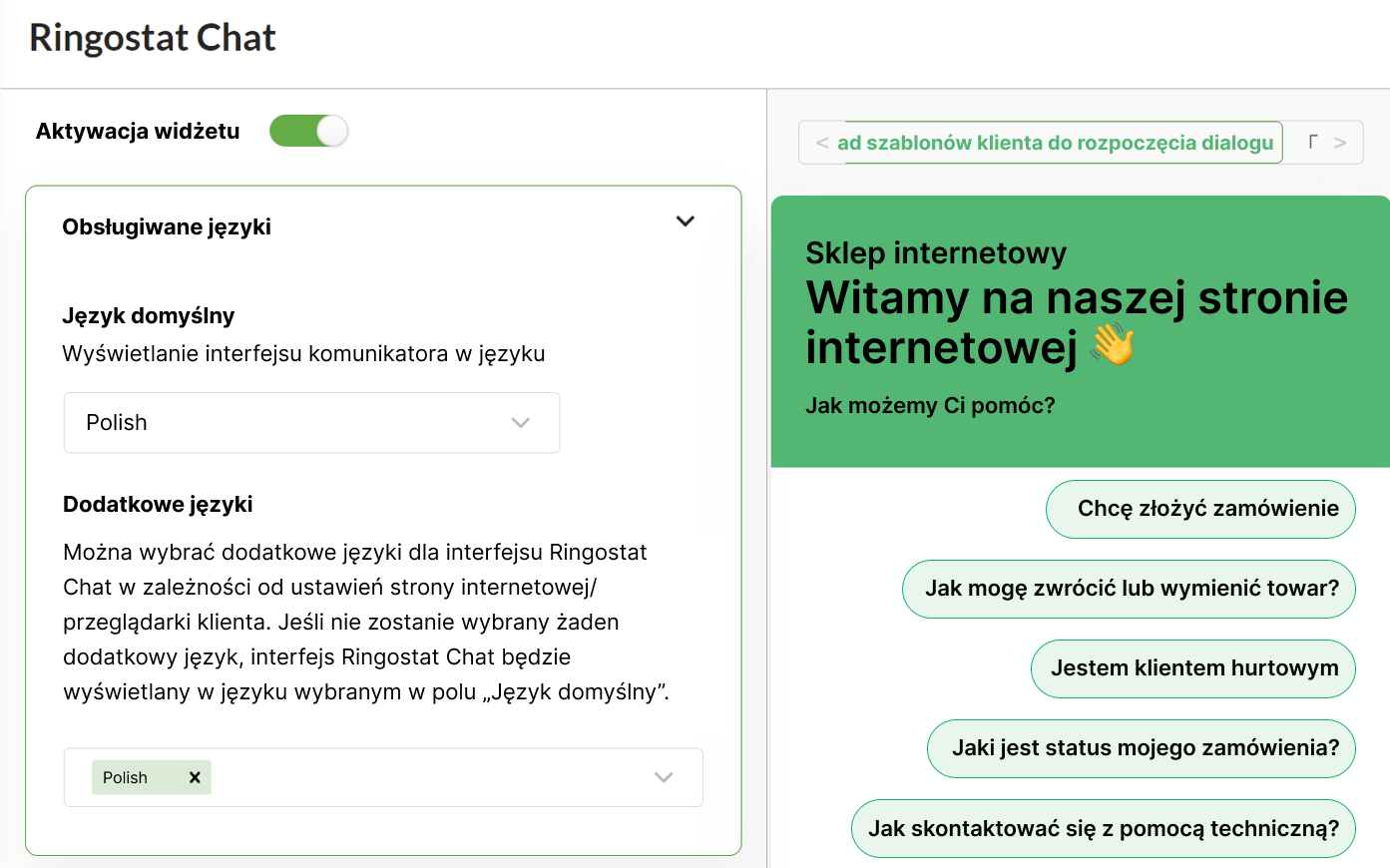 Czaty dla stron internetowych, konfigurowanie czatów z Ringostat