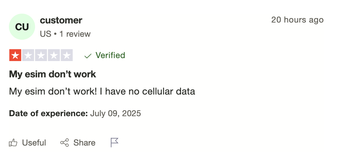 breeze esim customer reviews