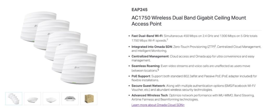 Screenshot of the TP-Link EAP245.