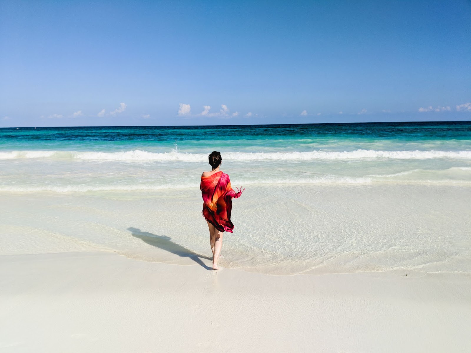 A woman on the beach