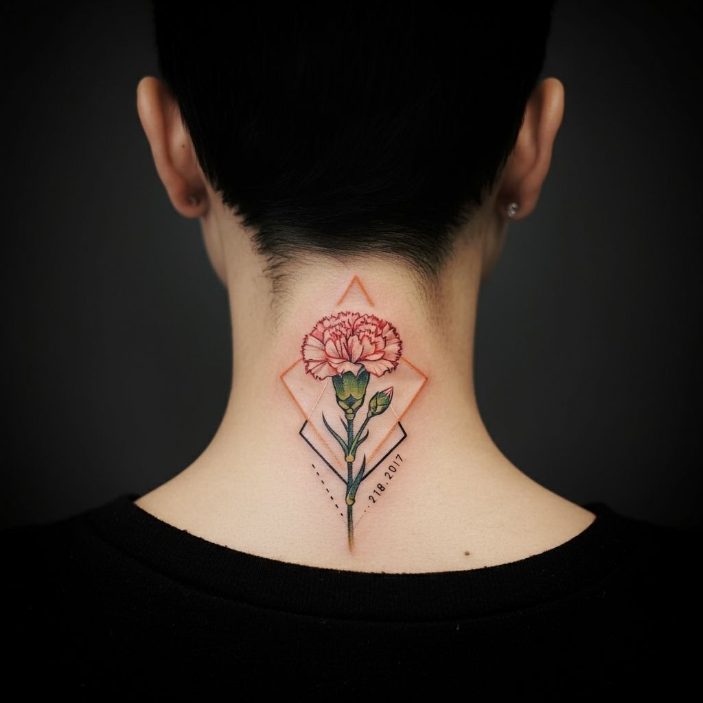 Carnation Memorial Tattoo