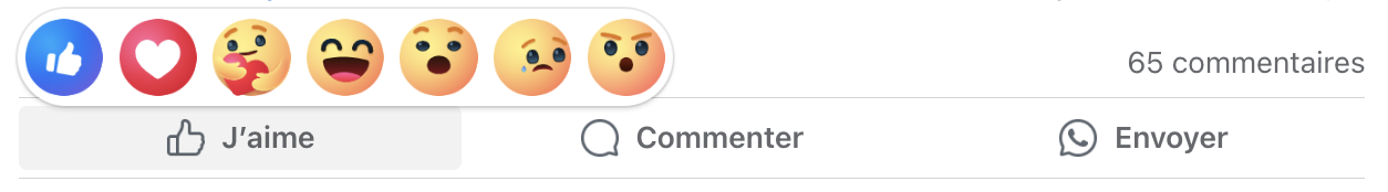 Réactions posts Facebook