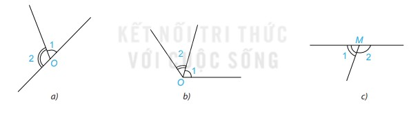 BÀI 8. GÓC Ở VỊ TRÍ ĐẶC BIỆT, TIA PHÂN GIÁC CỦA MỘT GÓC1. GÓC Ở VỊ TRÍ ĐẶC BIỆTBài 1: Quan sát hình vẽ bên. Em hãy nhận xét về mối quan hệ về đỉnh, về cạnh của hai góc được đánh dấu.Đáp án chuẩn: - Đỉnh của hai góc: chung đỉnh- Cạnh: Hai góc chung một cạnh, còn hai cạnh còn lại là hai tia đối nhau.Bài 2: Cho ba tia Ox, Oy, Oz như Hình 3.1, trong đó Ox và Oy là hai tia đối nhau.a) Em hãy nhận xét về quan hệ về đỉnh, về cạnh của hai góc xOz và zOy.b) Đo rồi tính tổng số đo góc hai góc xOz và zOy.Đáp án chuẩn: a) Hai góc chung đỉnh.Hai góc chung cạnh Oz. Hai tia Ox và Oy là hai tia đối.b) xOz=135oyOz=45oBài 3: Hai góc được đánh dấu trong hình nào dưới đây là hai góc kề bù?Đáp án chuẩn: a) Hai góc kề bù.c) Hai góc kề bù.Bài 4: Viết tên hai góc kề bù trong Hình 3.4 và tính số đo góc mOtĐáp án chuẩn: Hai góc kề bù là: góc mOt và tOn.mOt =120oBài 5: Quan sát hình ảnh hai góc được đánh dấu trong hình bên. Em hãy nhận xét quan hệ về đỉnh, về cạnh của hia góc được đánh dấu.Đáp án chuẩn: - Đỉnh: chung đỉnh.- Cạnh: mỗi cạnh của góc này là tia đối của một cạnh góc kia.Bài 6: Cho hai đường thẳng xx’ và yy’ cắt nhau tại O (H.3.5)a) Dự đoán xem hai góc xOy và x’Oy’ có bằng nhau không?b) Đo rồi so sánh số đo hai góc xOy và x’Oy’Đáp án chuẩn: xOy=x Oy'=31oBài 7: Hai góc được đánh dấu trong hình nào dưới đây là hai góc đối đỉnh?Đáp án chuẩn: Hai góc đối đỉnh là: N1và N2.Bài 8: Hai đường thẳng xx’ và yy’ cắt nhau tại O sao cho góc xOy vuông (H.3.8). Khi đó các góc yOx’, x’Oy’, xOy’ cũng đều là góc vuông. Vì sao?Đáp án chuẩn: Các góc yOx’, x’Oy’, xOy’ cũng đều là góc vuông.2. TIA PHÂN GIÁC CỦA MỘT GÓCBài 1: Cắt rời một góc xOy từ một tờ giấy rồi gấp sao cho hai cạnh của góc trùng nhau (H.3.9).Đáp án chuẩn: a) Tia Oz nằm giữa hai cạnh của góc xOy.b) xOz=zOy.Bài 2: Cho góc xAm có số đo bằng 65 và Am là tia phân giác của góc xAy (H.3.12). Tính số đo góc xAyĐáp án chuẩn: Am là tia phân giác của góc xAy xAy=130oBài 3: Quan sát hình vẽ bên.Quả cân ở đĩa cân bên trái nặng bao nhiêu kilogam để cân thăng bằng, tức là kim trên mặt đồng hồ của cân là tia phân giác của góc AOB?Đáp án chuẩn: Khối lượng của quả cân để cân thăng bằng là: 3 kg. BÀI TẬP CUỐI SGK