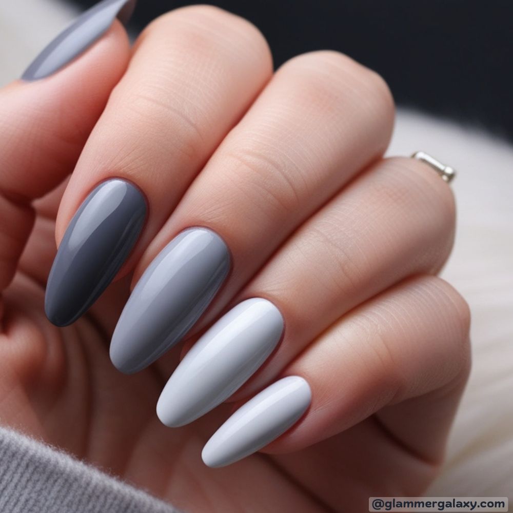 Winter Nail Ideas having Modern Gray Gradient
