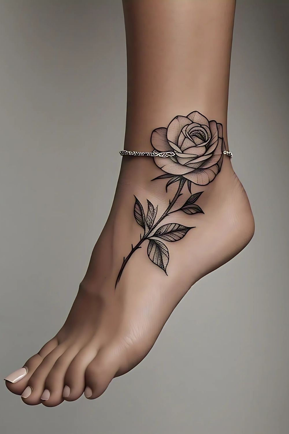 Rose Ankle Tattoo
