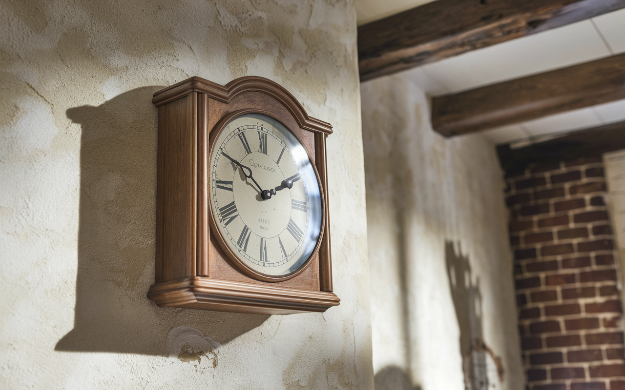 Clock Wall Mounted Battery Operated Old Fashioned Small Semi-Victoria