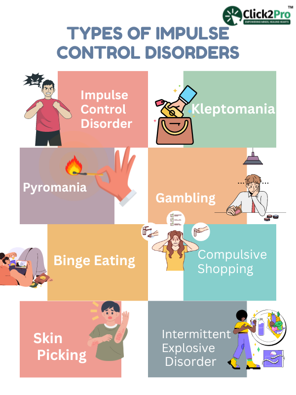 Types of Impulse Control Disorders: Kleptomania, Pyromania, Gambling, Binge Eating, Skin Picking, IED