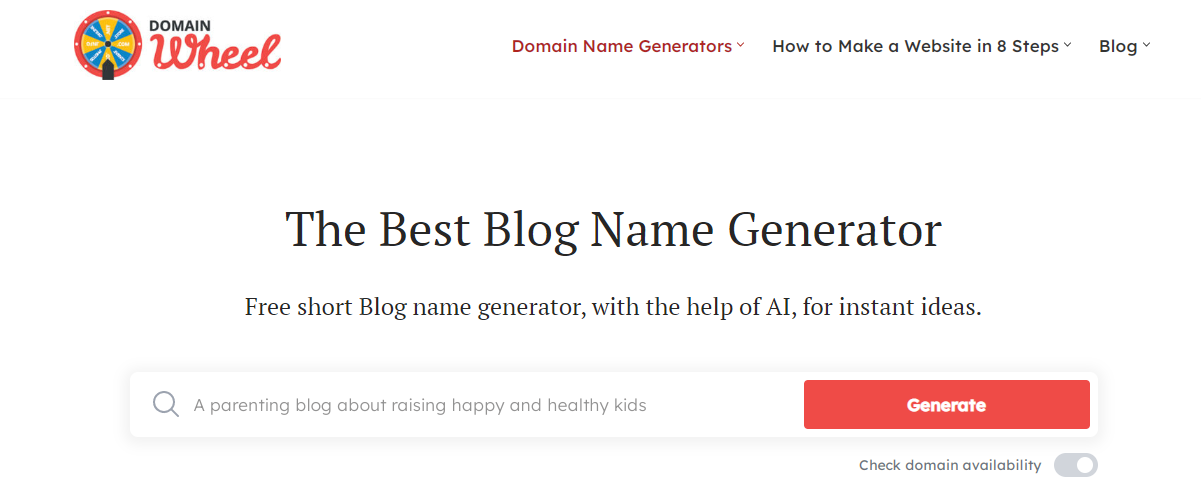 DomainWheel - Blog name generator