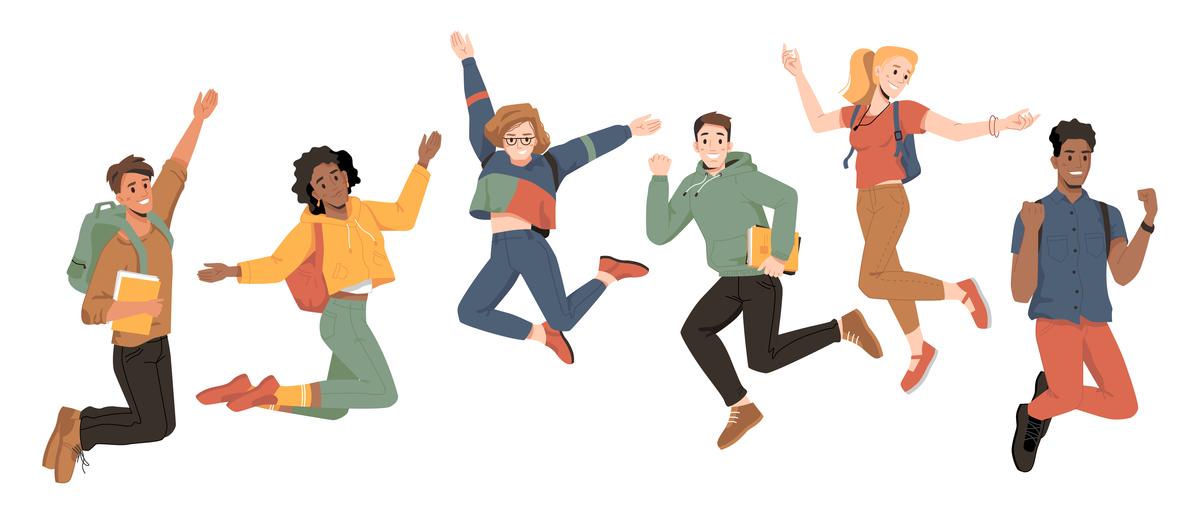 A bunch of happy school students jumping with joy: Understanding Student Well-being