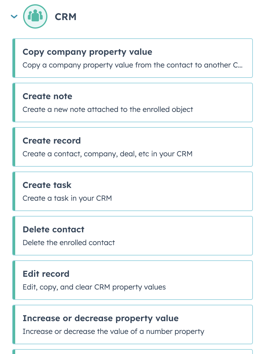 crm category option