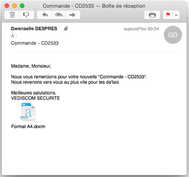 Faux mail avec pièce jointe