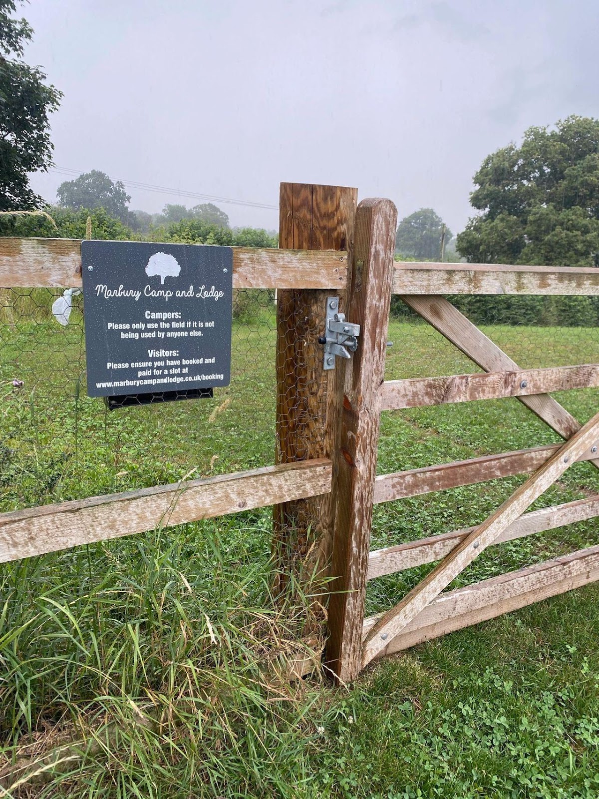 Entrance to Marbury Camp and Lodge's Dog Walking Field