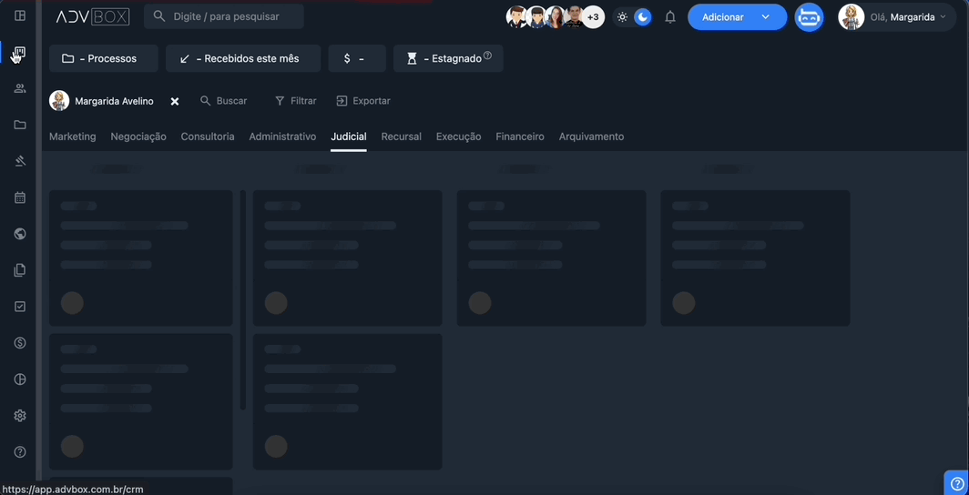 Filtro por responsável no CRM