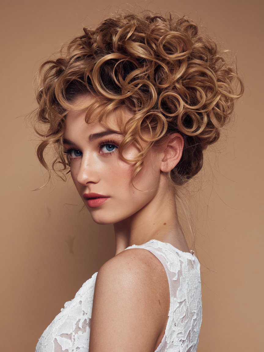 6. Voluminous Curly Updo