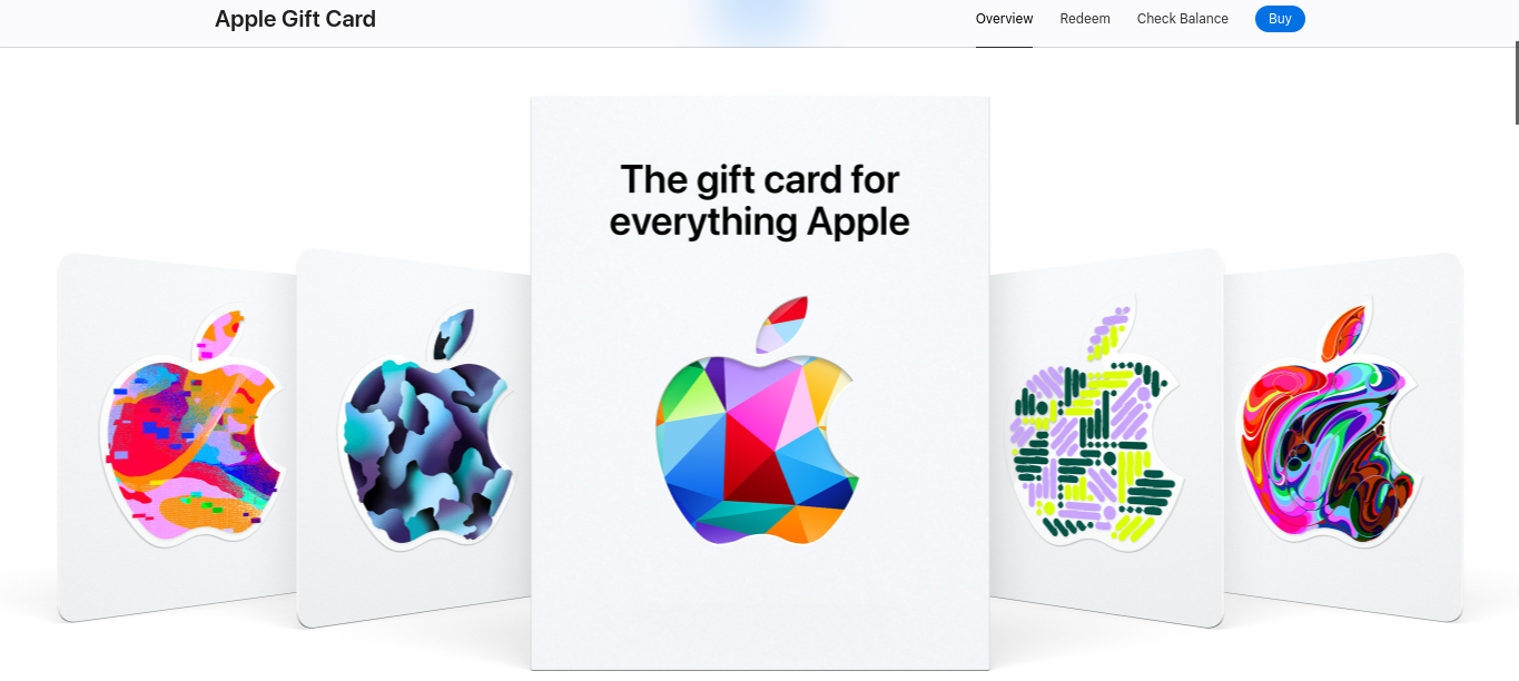 Apple gift card display ad