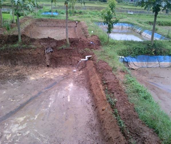 Hasil gambar untuk Pengisian air di kolam lele