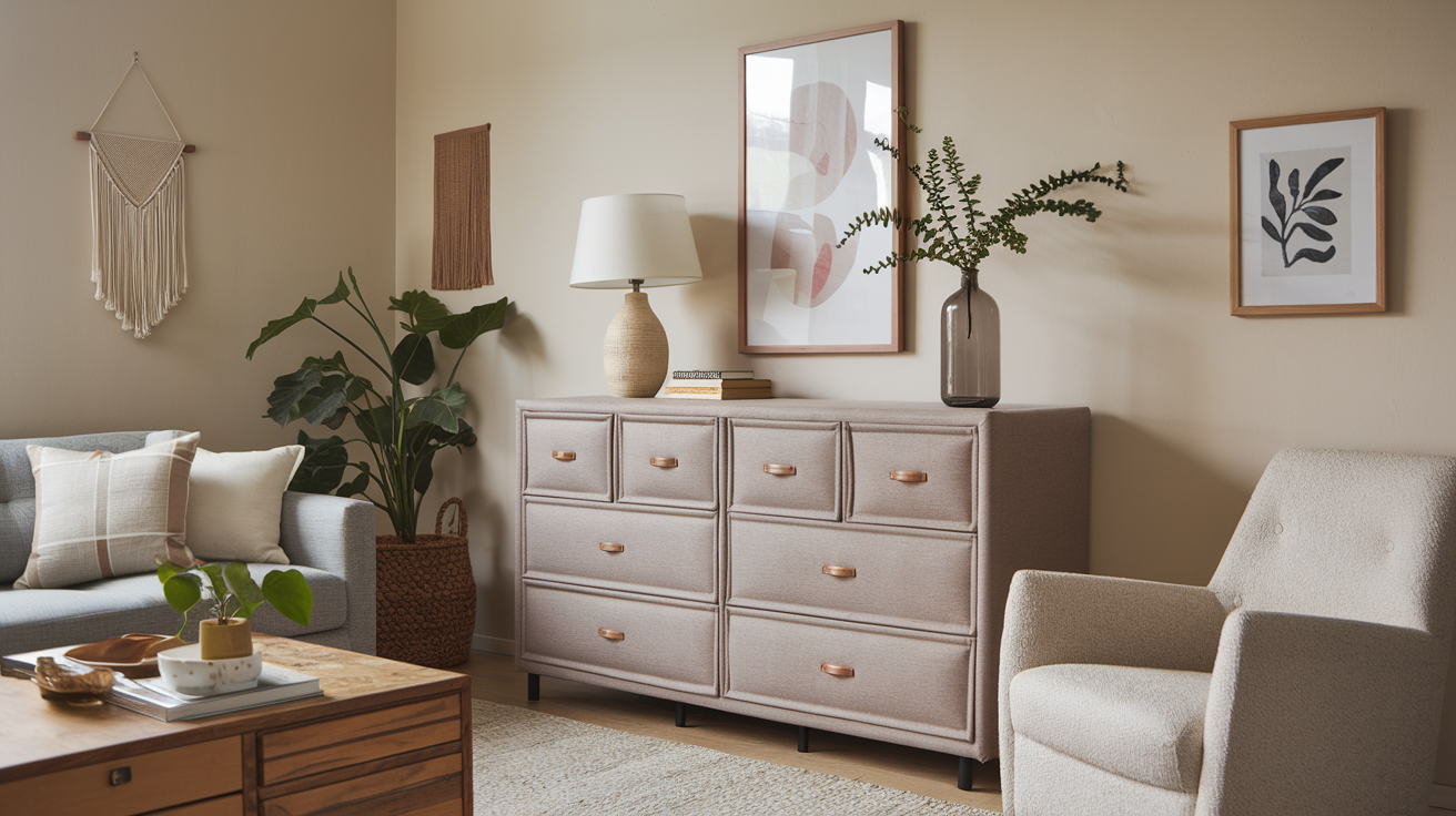 7 Drawer Fabric Dresser 14404mdc0​