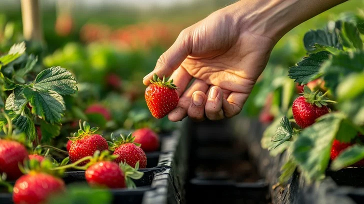 Harvesting Strawberries