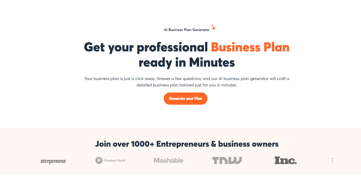 AI business plan generators