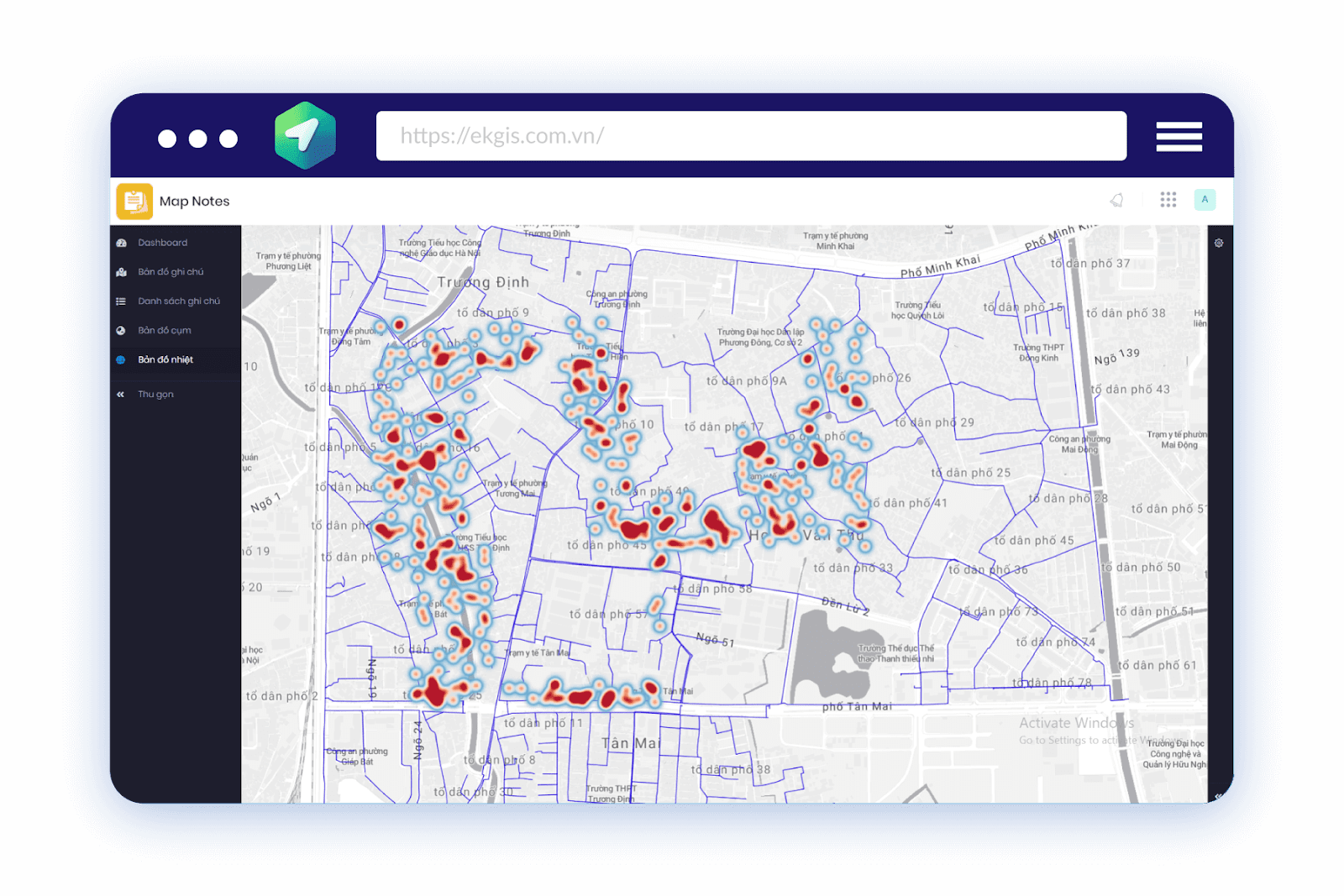 Ứng dụng quản lý bản đồ tài sản mạng lưới cấp nước trên eKMap Solutions (Ảnh: eKMap)