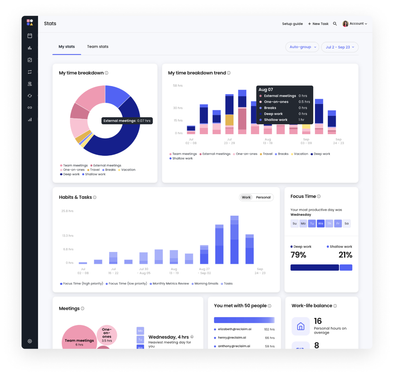 Reclaim.ai for habit building