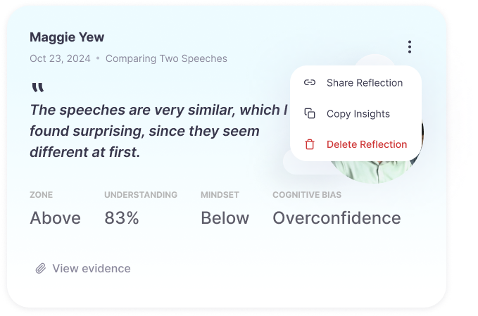 MirrorTalk.ai: how to share reflection or evidence cards and insights with others who do not yet have a MirrorTalk account.