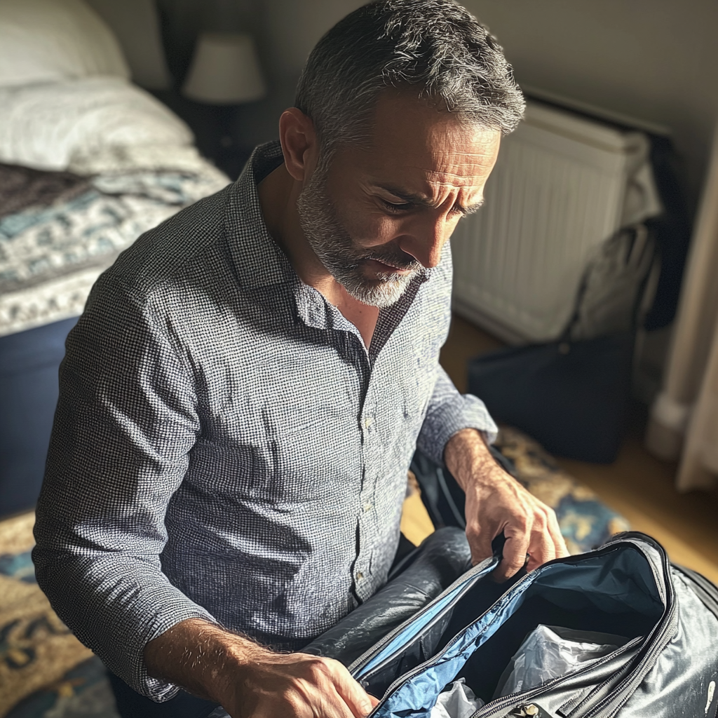 A man packing a bag | Source: Midjourney