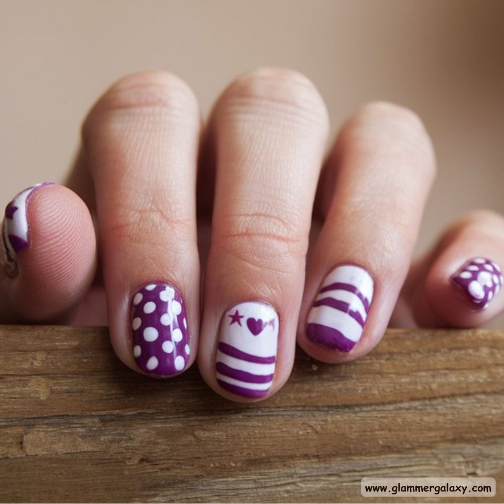 Purple Fall Nails having Quirky Funky Nails
